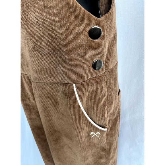 Camp Collection Brown Corduroy Overalls Size M Western Jumpsuit Farmer Cowgirl - Picture 3 of 12